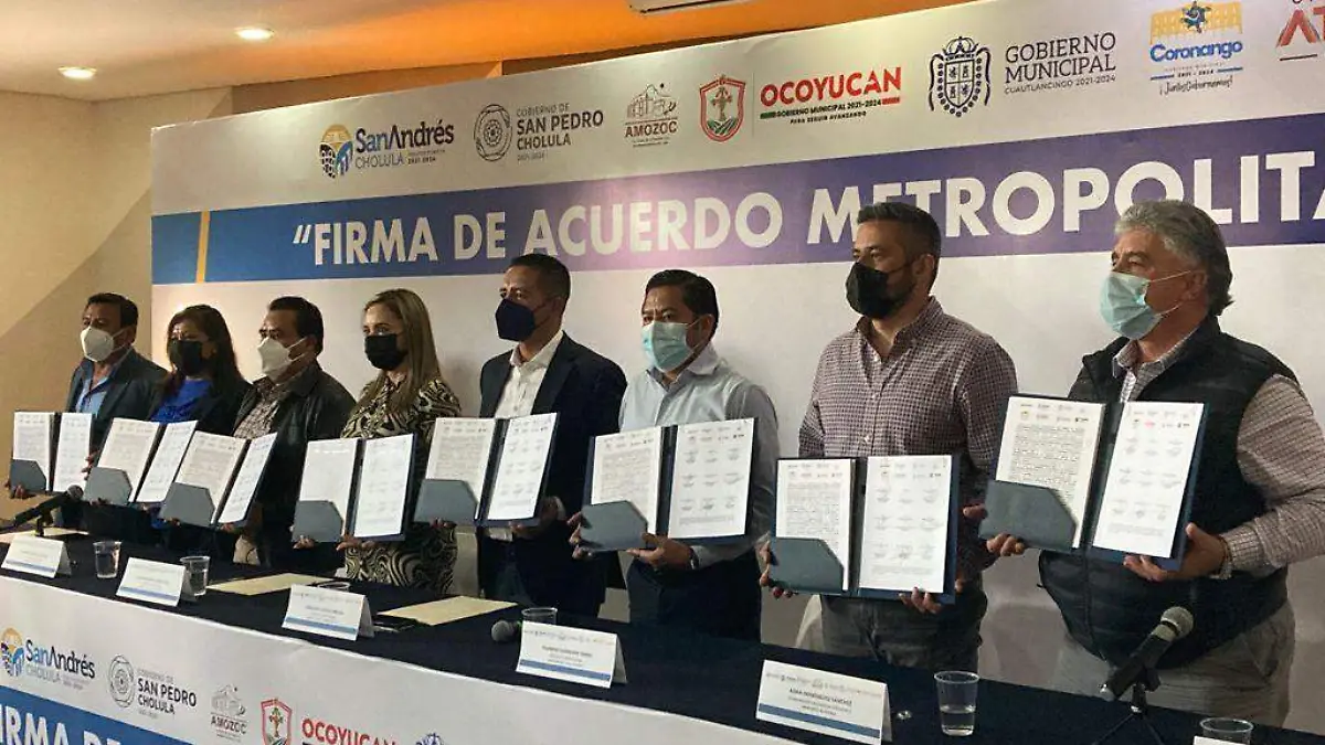 Alcaldes de la zona metropolitana de Puebla firman primer convenio de colaboración